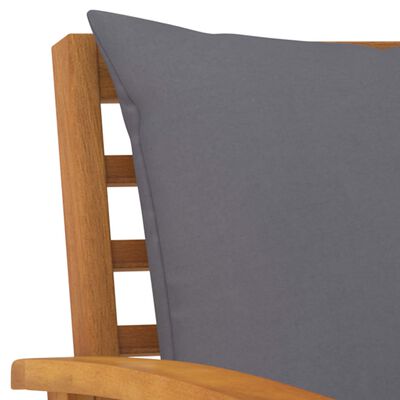 vidaXL Garden Bench 120 cm with Dark Grey Cushion Solid Acacia Wood