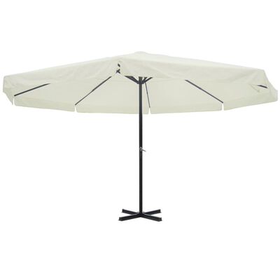 vidaXL Garden Parasol White Aluminium 500 cm