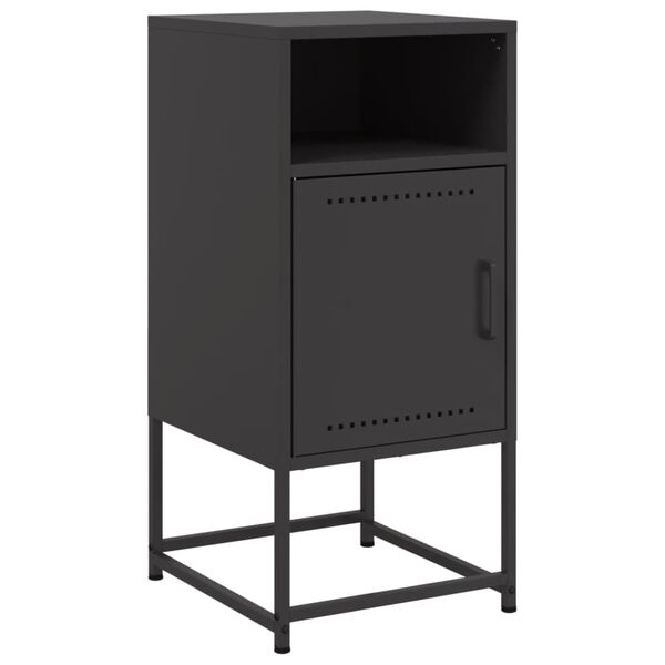 vidaXL Bedside Cabinet Black 36x39x78 cm Steel