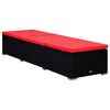 vidaXL 3 Piece Garden Sun Loungers with Tea Table Poly Rattan Black
