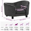 vidaXL Dog Sofa Dark Grey 69x49x40 cm Plush
