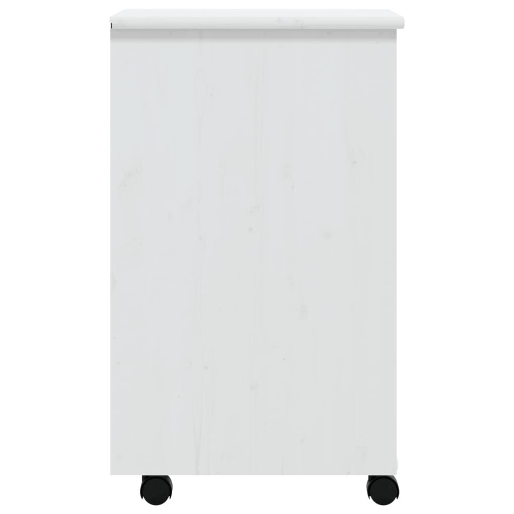 vidaXL Rolling Cabinet with Drawers MOSS White Solid Wood Pine