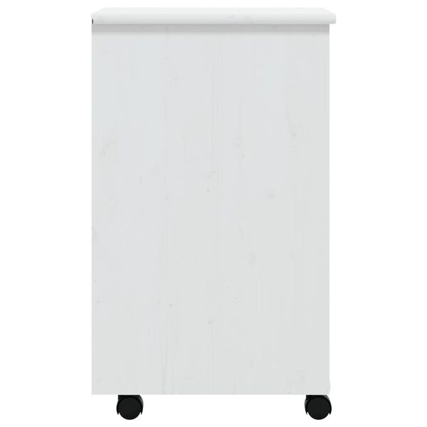 vidaXL Rolling Cabinet with Drawers MOSS White Solid Wood Pine