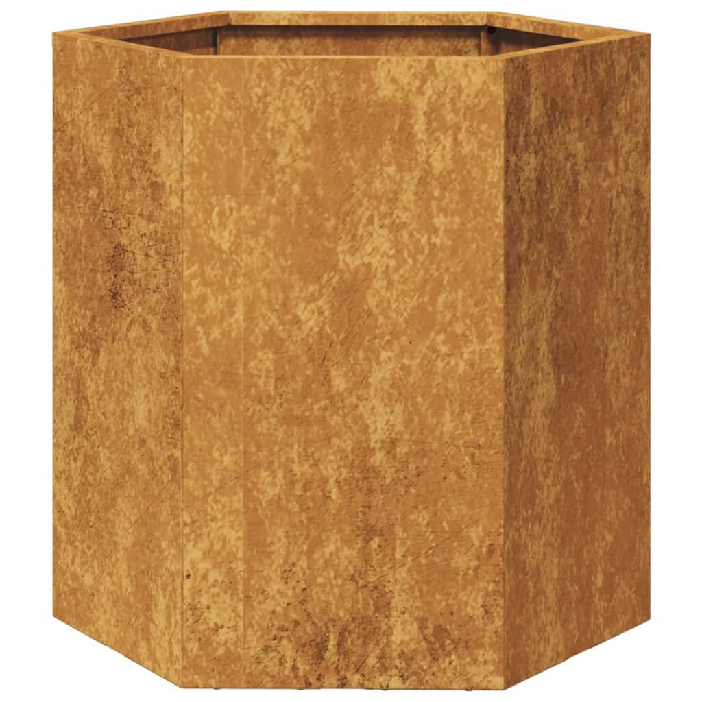 vidaXL Garden Planters 2 pcs Hexagon 46x40x45 cm Weathering Steel