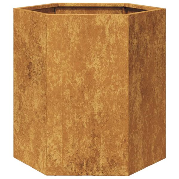 vidaXL Garden Planters 2 pcs Hexagon 46x40x45 cm Weathering Steel