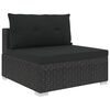 vidaXL 5 Piece Garden Lounge Set with Cushions Poly Rattan Black