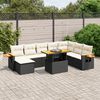 vidaXL 9 Piece Garden Sofa Set with Cushions Black Poly Rattan