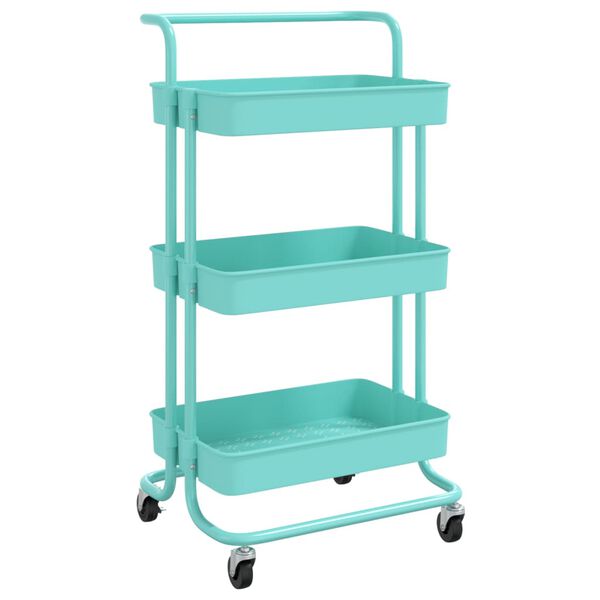 vidaXL 3-Tier Kitchen Trolley Turquoise 42x35x85 cm Iron and ABS