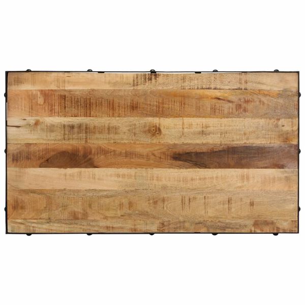 vidaXL Coffee Table with Wheels Solid Mango Wood 100x55x26 cm