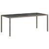 vidaXL Garden Dining Table Grey 190 x 90 x 75 cm Poly Rattan