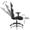 vidaXL Gaming Chair with Footrest Black and Grey Faux Leather