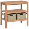 vidaXL Bathroom Vanity Cabinet with 2 Baskets Solid Teak 74x45x75 cm
