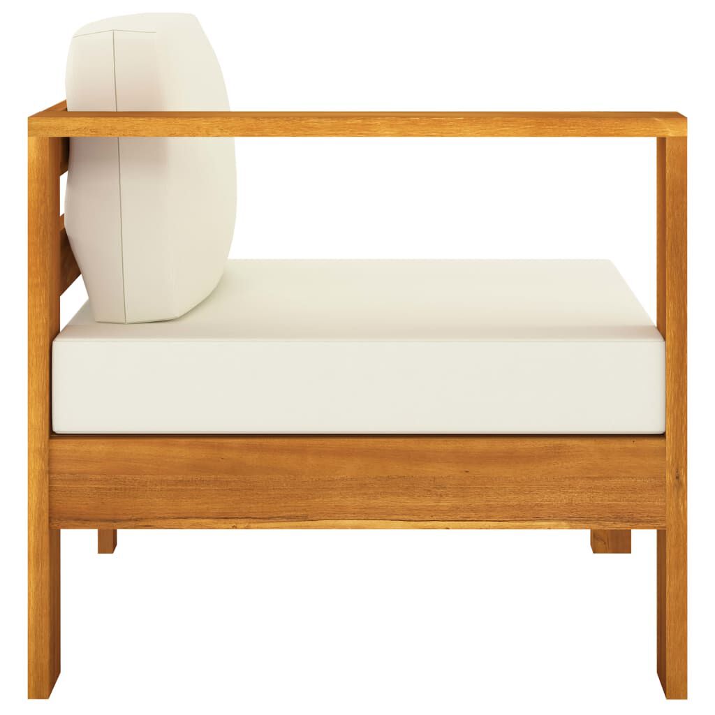 vidaXL 8 Piece Garden Lounge Set with Cream White Cushions Acacia Wood
