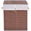 vidaXL Bamboo Laundry Bin Rectangular Brown