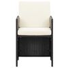 vidaXL Garden Chairs 4 pcs Poly Rattan Black