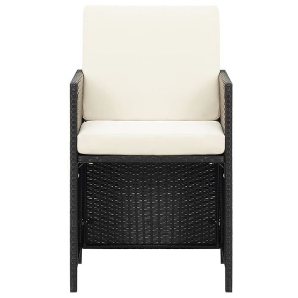vidaXL Garden Chairs 4 pcs Poly Rattan Black