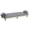 vidaXL Sofa Bed with Armrests Light Grey Fabric