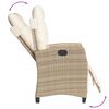 vidaXL Reclining Garden Chair with Footrest Beige Poly Rattan