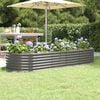 vidaXL Garden Raised Bed Galvanised Steel 224x80x36 cm Grey