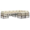 vidaXL 11 Piece Garden Lounge Set with Cushions Anthracite Poly Rattan