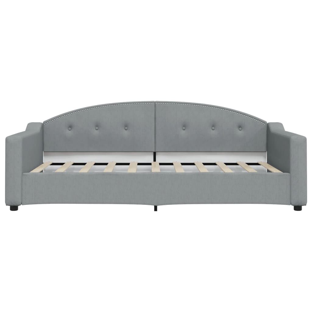 vidaXL Day Bed without Mattress Light Grey 100x190 cm Fabric