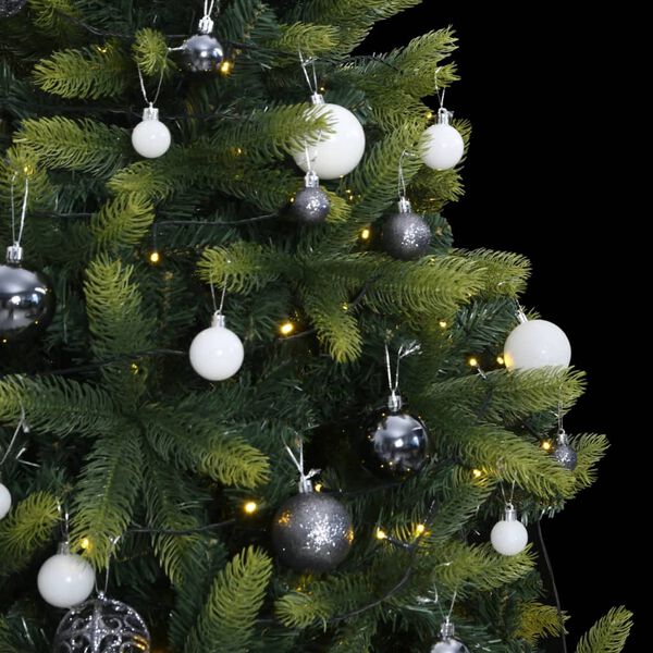 vidaXL Artificial Hinged Christmas Tree 300 LEDs & Ball Set 210 cm