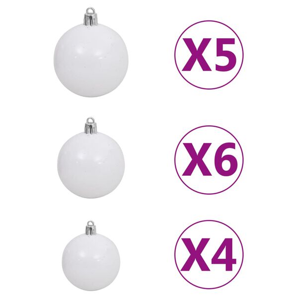 vidaXL Artificial Pre-lit Christmas Tree with Ball Set Black 120 cm PVC