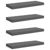 vidaXL Floating Wall Shelves 4 pcs High Gloss Grey 60x23.5x3.8 cm MDF