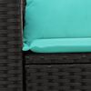 vidaXL Garden Sofa with Cushions 2-Seater Black Poly Rattan