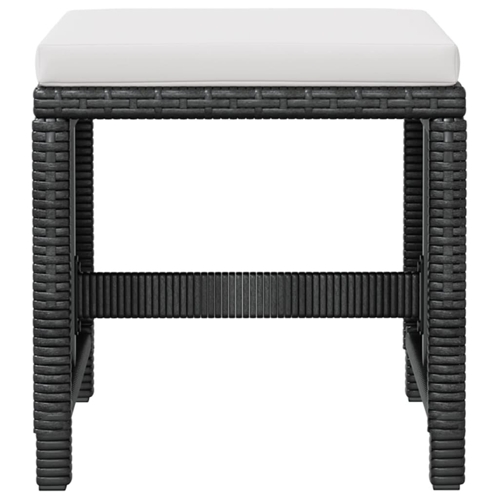 vidaXL 9 Piece Outdoor Dining Set Poly Rattan and Acacia Wood Black