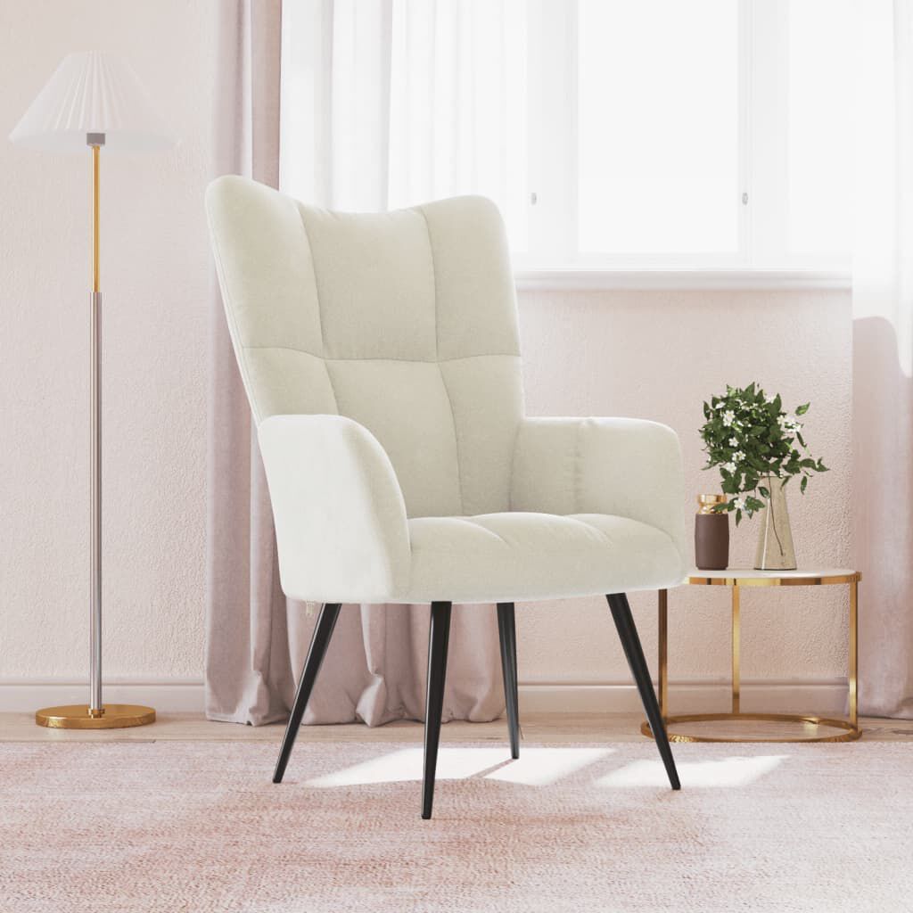 vidaXL Relaxing Chair Cream White Velvet