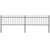 vidaXL Garden Fence with Spear Top Steel 359x80 cm Black
