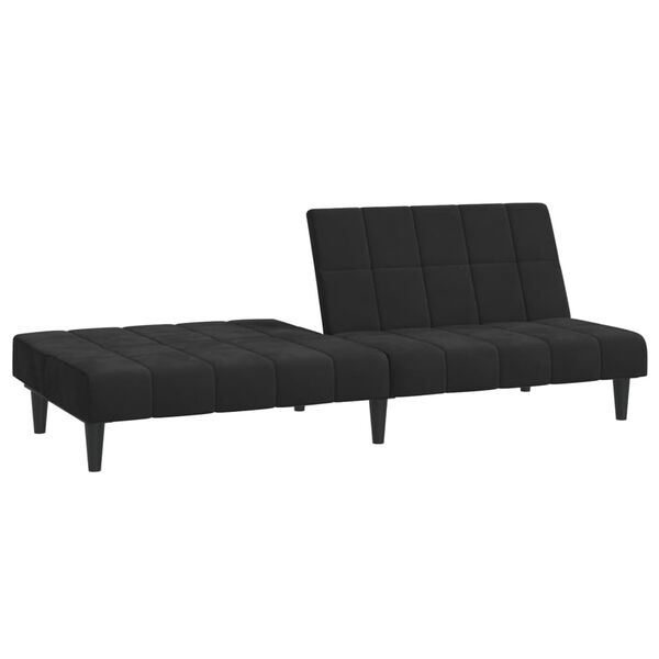 vidaXL 2-Seater Sofa Bed Black Velvet