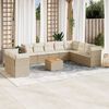 vidaXL 11 Piece Garden Sofa Set with Cushions Beige Poly Rattan