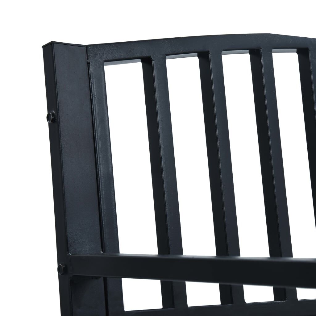 vidaXL Garden Bench Black 120 cm Steel