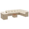 vidaXL 11 Piece Garden Sofa Set with Cushions Beige Poly Rattan