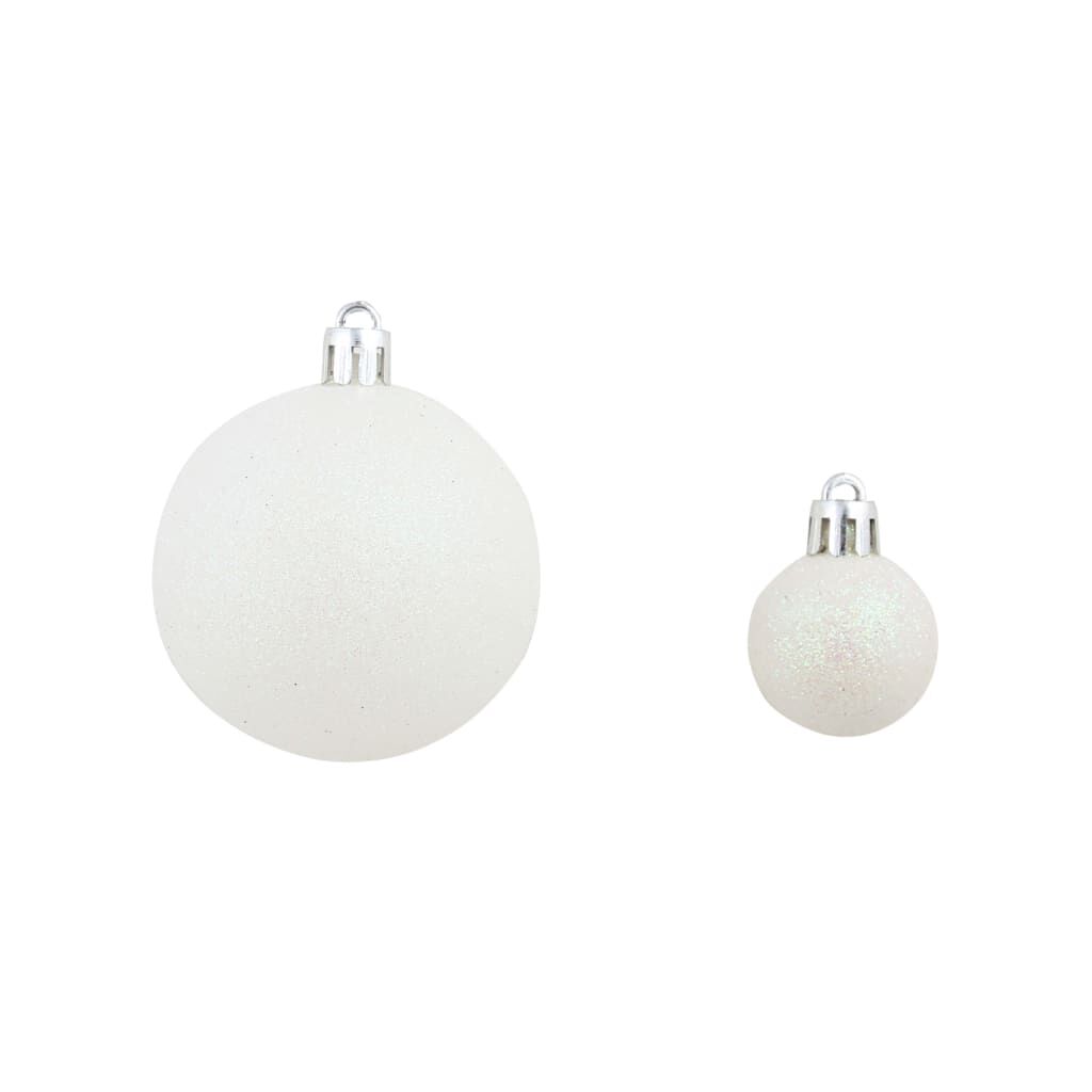 vidaXL 100 Piece Christmas Ball Set 3/4/6 cm White/Grey