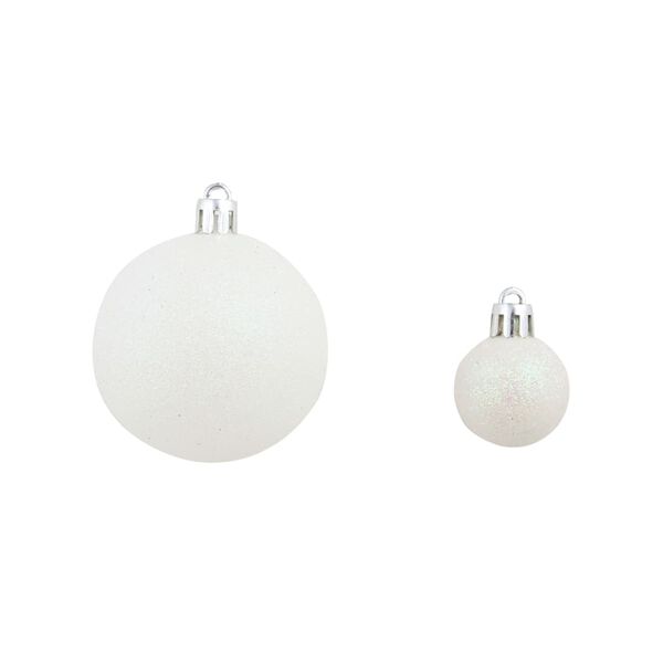 vidaXL 100 Piece Christmas Ball Set 3/4/6 cm White/Grey