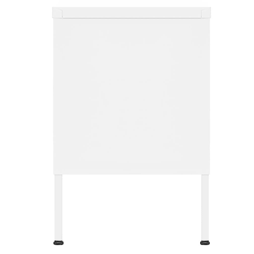vidaXL TV Cabinet White 105x35x50 cm Steel
