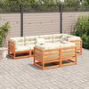 vidaXL 7 Piece Garden Sofa Set with Cushions Wax Brown Solid Wood Pine