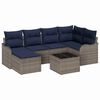 vidaXL Garden Sofa Set 7 pcs Grey Poly Rattan