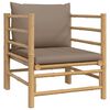 vidaXL 6 Piece Garden Lounge Set with Taupe Cushions Bamboo