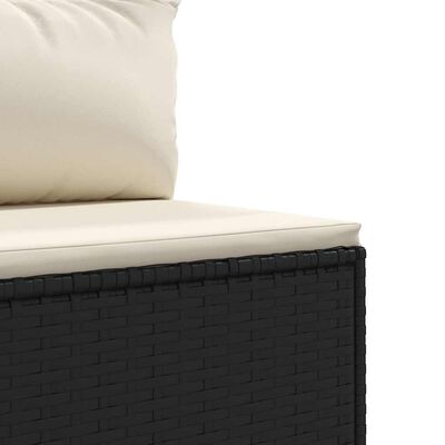 vidaXL 7 Piece Garden Lounge Set with Cushions Black Poly Rattan