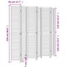 vidaXL Room Divider 6 Panels White Solid Wood Paulownia