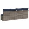 vidaXL Garden Sofa with Cushion Grey 220 x 62 x 69 cm Poly Rattan