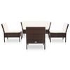 vidaXL 6 Piece Garden Lounge Set with Cushions Poly Rattan Brown