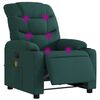 vidaXL Electric Massage Recliner Chair Dark Green Fabric