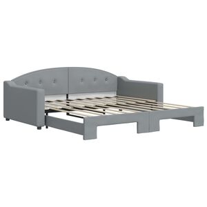 vidaXL Daybed with Trundle without Mattress Light Grey 100x190 cm