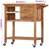 vidaXL Kitchen Trolley 80x45x91 cm Solid Wood Acacia