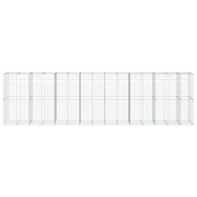 vidaXL Gabion Basket with Cover 750x100x200 cm Galvanised Iron